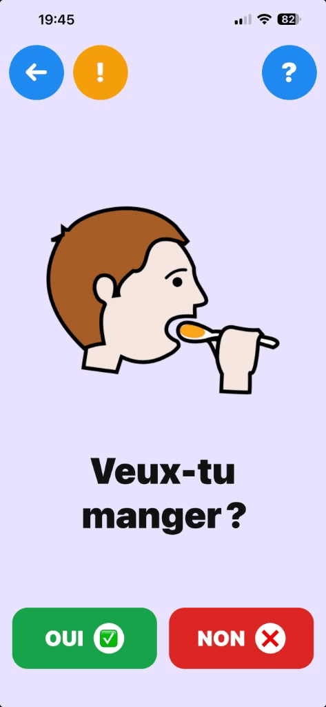 Dialogue oui/non : Veux-tu manger ?